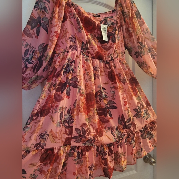 🌷Torrid Pink and Red Long Sleeve Dress - Picture 4 of 15